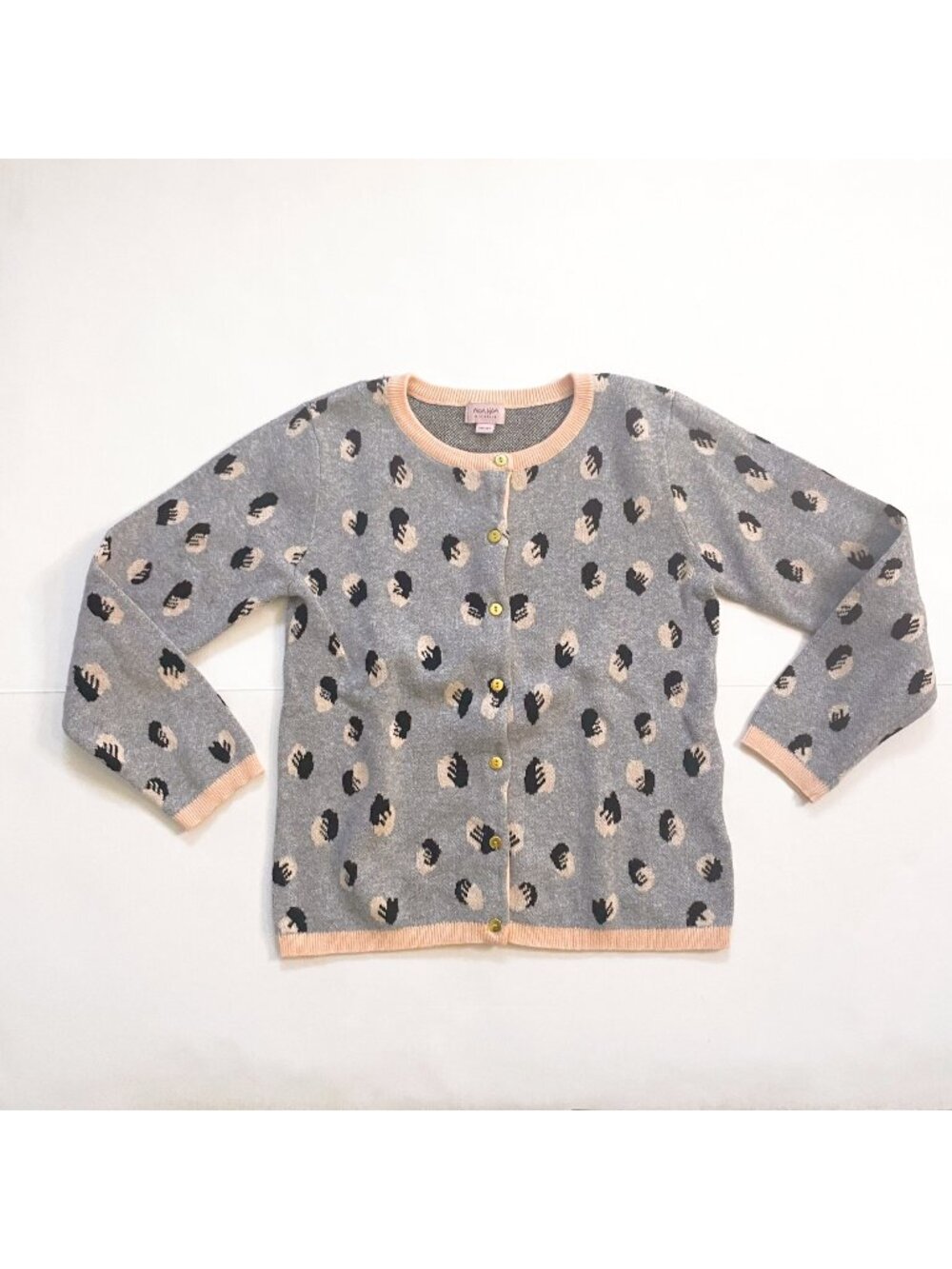 Noa Noa Miniature Grey/Pink Cardigan, Size 10